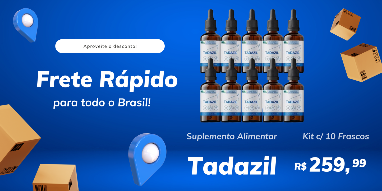 Tadazil gotas 10 Frascos DE 30 ML - Suplemento Alimentar