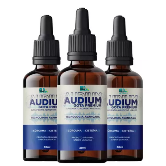 Audium gotas 3 frascos de 30ml cada - Premium Original